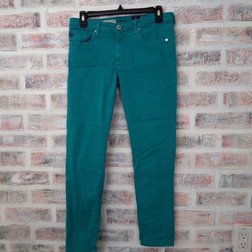 AG Adriano Goldschmied Teal Jeans 29 Stevie Ankle